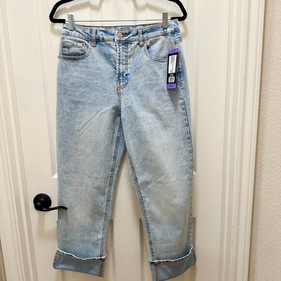 NEW Frye Women's Cuffed Crop Stretch Jeans Size 4 Blue High Rise Straight Leg - Picture 1 of 16